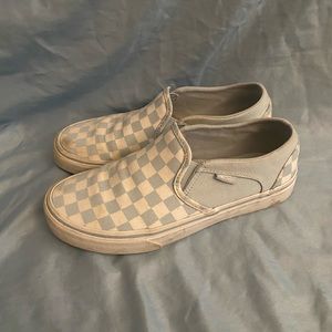Vans checkered blue and white